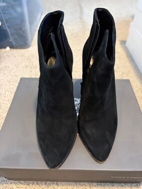 Vince Camuto Lorenza Black Suede Bootie, 8